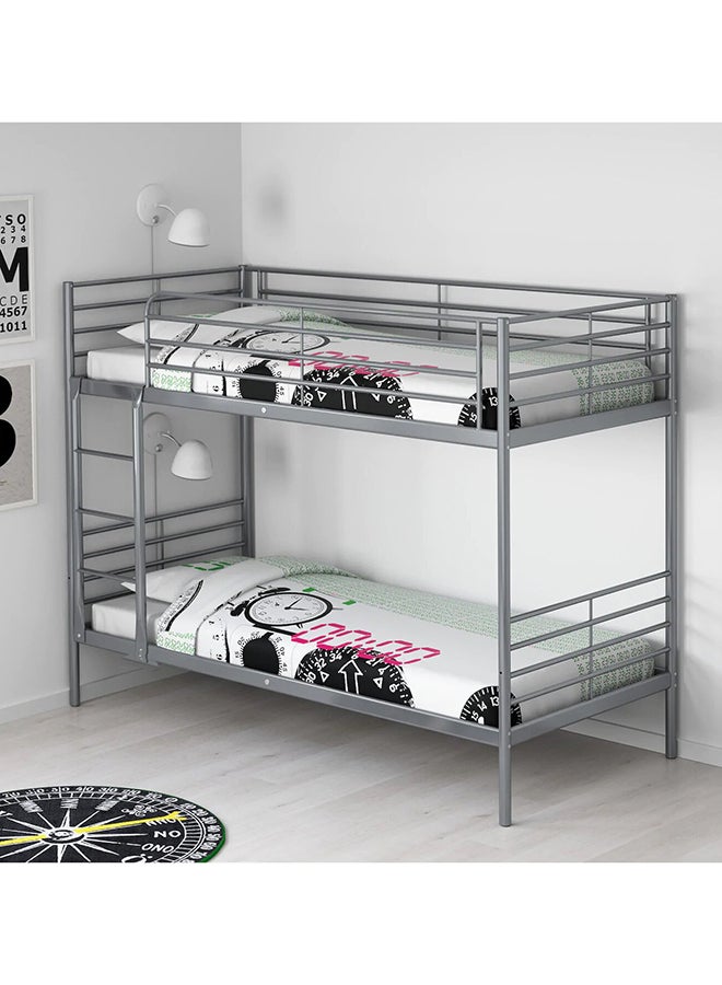 Galaxy Design Single Bunk Bed With Mattress Silver - Image 2