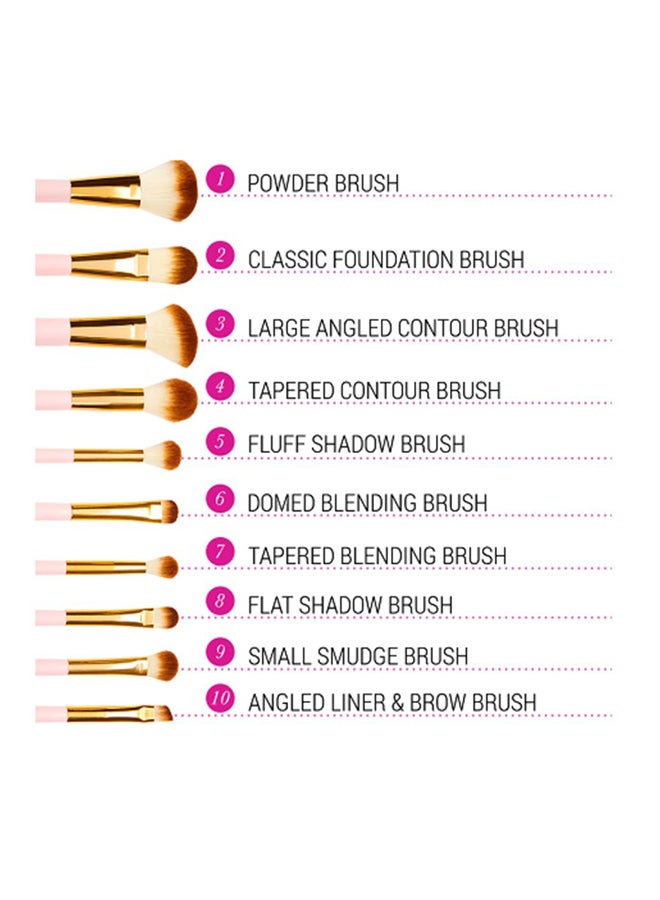 BH Cosmetics - Pink Perfection Makeup Brush Set Pink/Gold/Beige - Image 1
