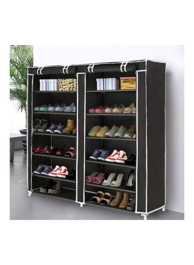 ALMUFARREJ - 12 Layer Shoe Rack With Layered Cover Black 120x118x30centimeter - Image 1