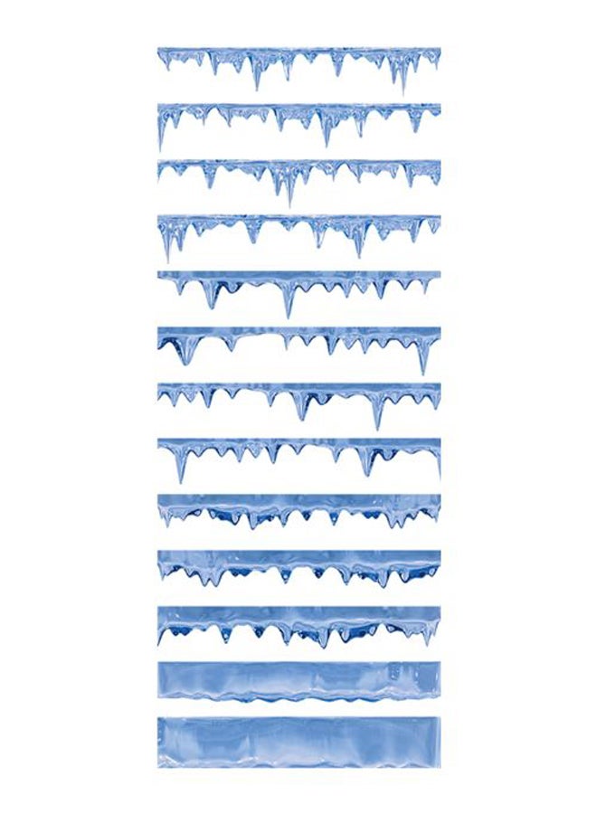 13-Piece 3D Removable Stairs Sticker Set Blue/White 100 x 18cm