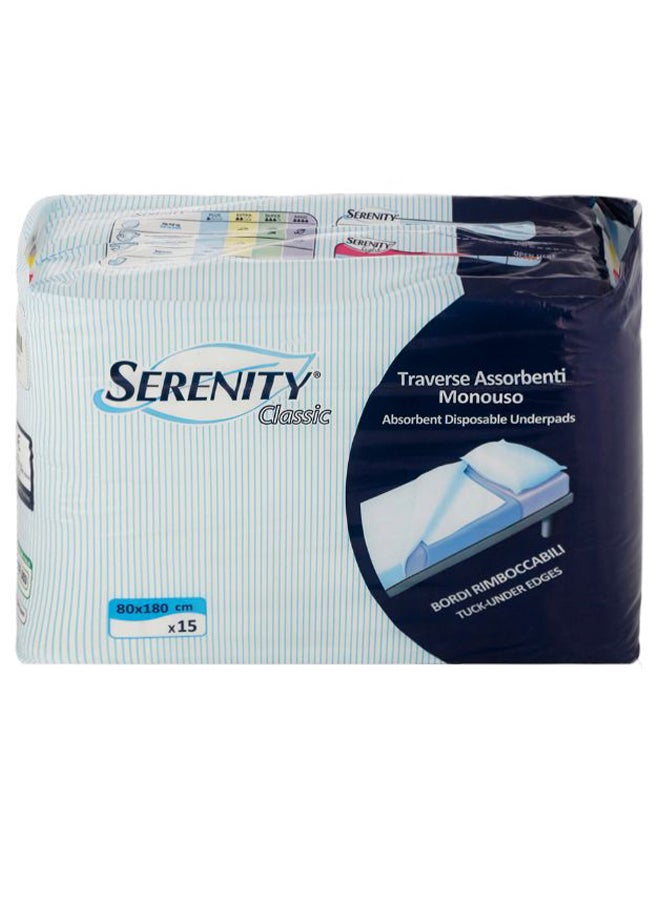 SERENITY Classic Night Absorbent Disposable Underpads 80 x 180cm  - Image 1