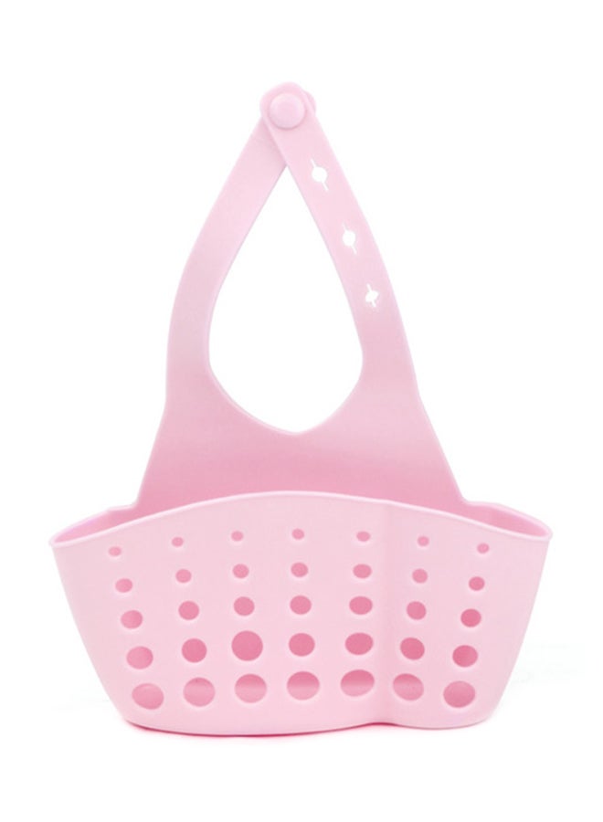 Adjustable Snap Sink Sponge Storage Rack Pink 19 x 13cm 