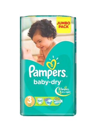 Baby-Dry Midi Diapers, Jumbo Pack, Size 3 (4-9 Kgs), 64 Count - v1563870927/N28531124A_1