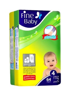 Fine Baby Mothers Touch Lotion Diapers, Jumbo Pack, Size 4 (7-17 Kgs), 192 Count 