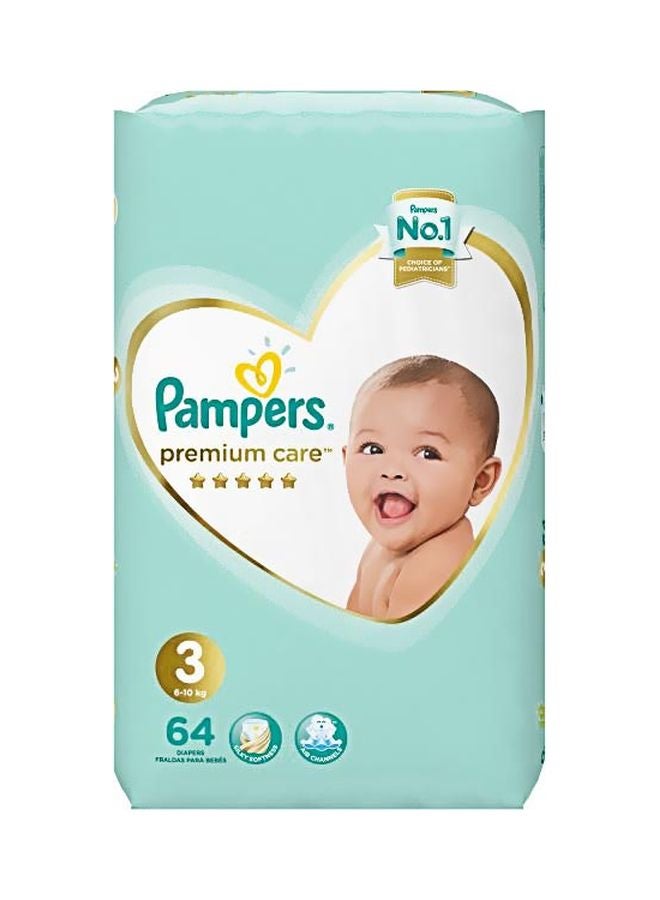 بامبرز حفاضات عناية مميّزة ، بمقاس ٣ ، ٦-١٠ كجم ، ٦٤ حفاضة