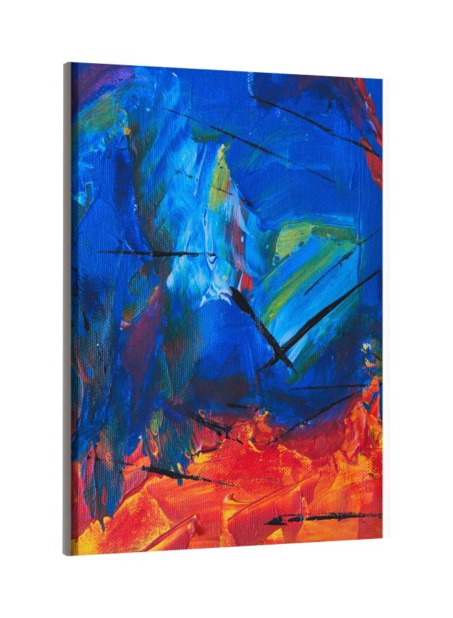 LOWHA Printed Framed Canvas Wall Art Blue/Orange 60x80centimeter  - Image 1