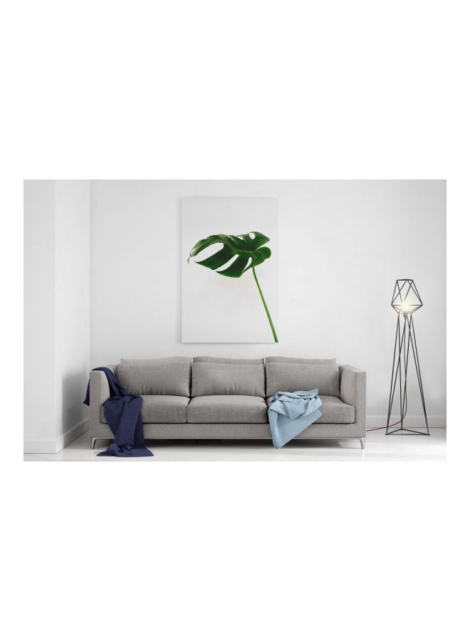 لوحة فنية من قماش الكانفاس بإطار بطبعة ورقة نبات أبيض/أخضر 60x80Ø³Ù†ØªÙŠÙ…ØªØ± - Image 3