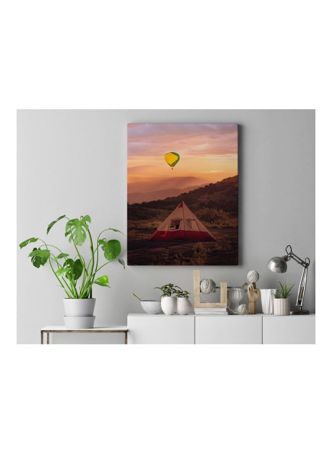 LOWHA Hot Air Balloon Printed Framed Canvas Wall Art Orange/Green/Yellow 60x80cm - Image 3
