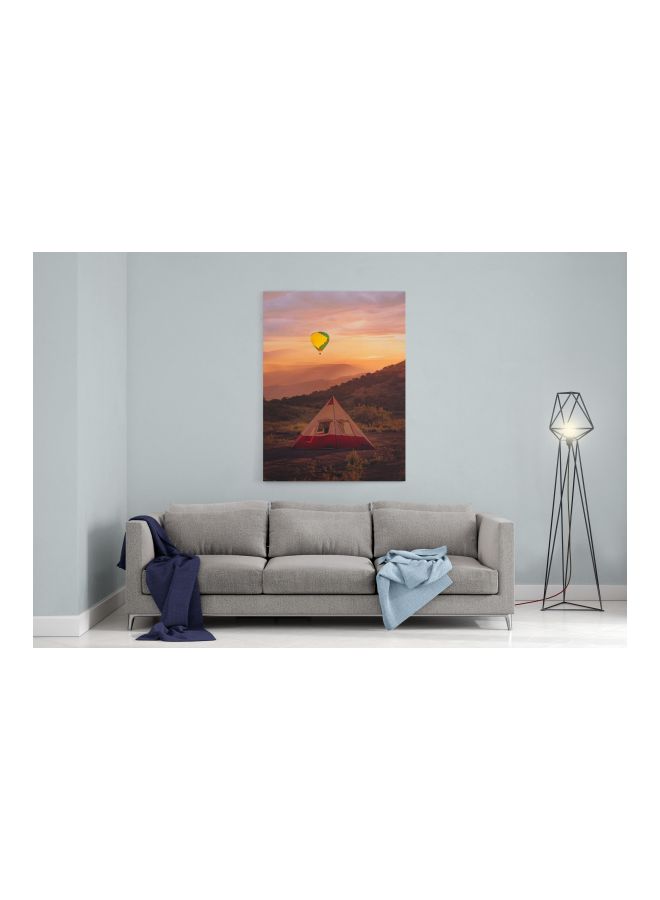 LOWHA Hot Air Balloon Printed Framed Canvas Wall Art Orange/Green/Yellow 60x80cm - Image 4