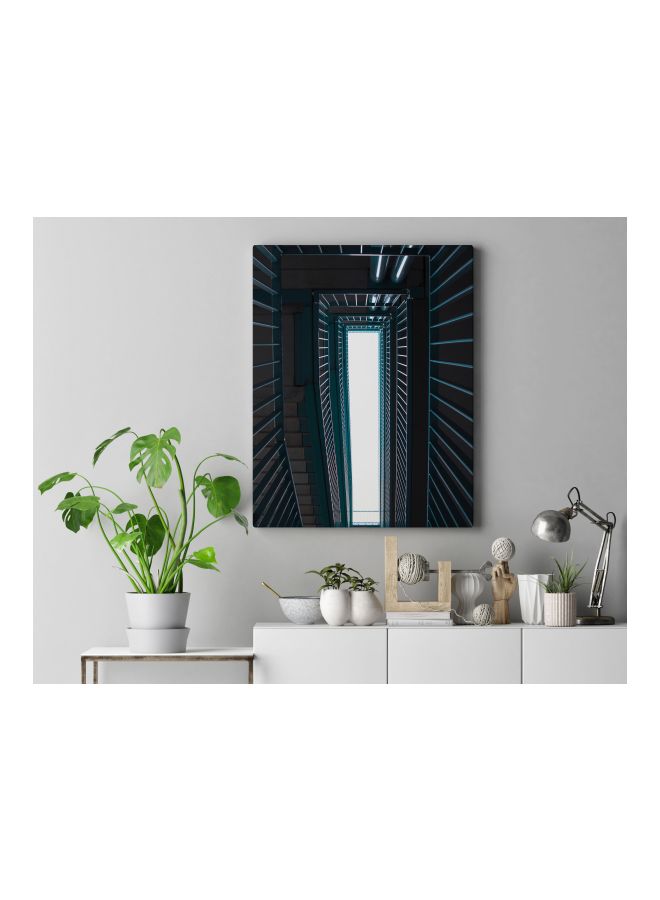 LOWHA Stairs Printed Framed Canvas Wall Art Brown/Blue 60x80cm  - Image 4