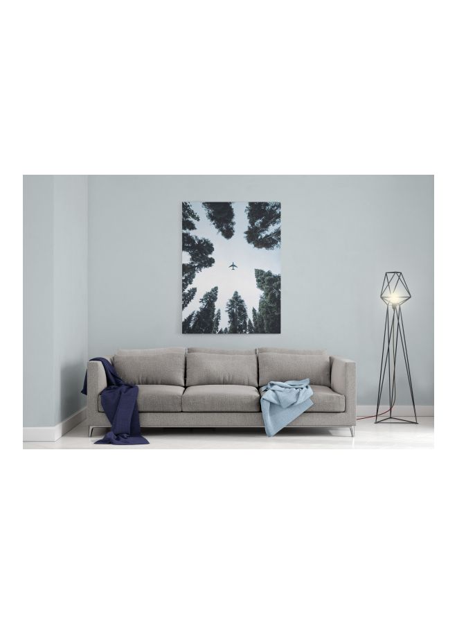 LOWHA Printed Framed Canvas Wall Art White/Green 60x80centimeter - Image 4