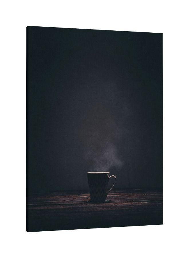 لوحة فنية من قماش الكانفاس بإطار بطبعة قهوة ساخنة أسود/بني/أبيض 60 x 80سم - Image 1