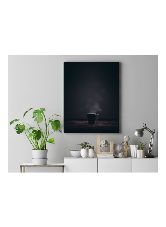 لوحة فنية من قماش الكانفاس بإطار بطبعة قهوة ساخنة أسود/بني/أبيض 60 x 80سم - Image 3