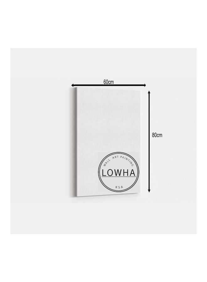 LOWHA Night Mountain Printed Framed Canvas Wall Art Blue/Brown/Yellow 60 x 80cm  - Image 2