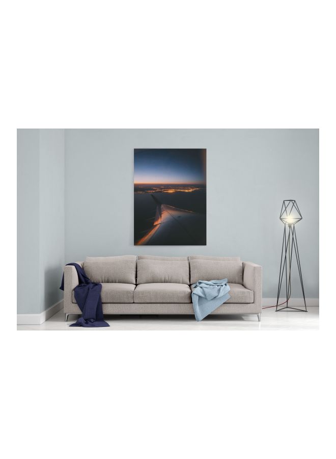 لوحة فنية مطبوعة ومزودة بإطار لزينة المنزل أزرق/ برتقالي 60 x 80سم - Image 3