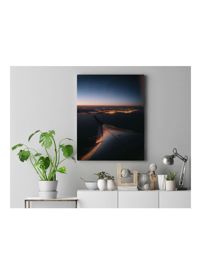 لوحة فنية مطبوعة ومزودة بإطار لزينة المنزل أزرق/ برتقالي 60 x 80سم - Image 4