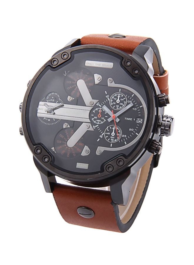 كاجارني ساعة يد كوارتز بسوار من الجلد طراز 6820 للرجال