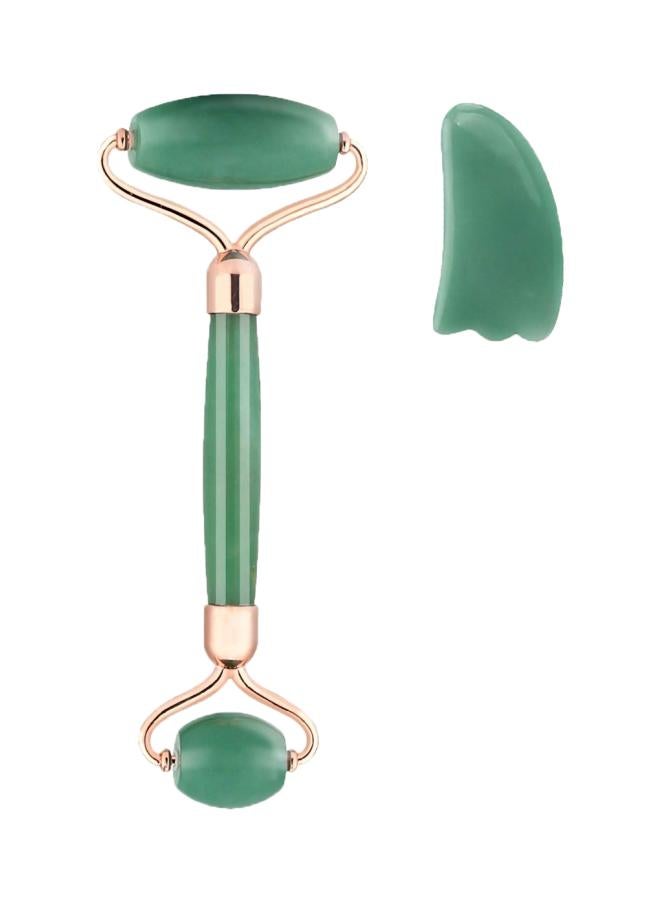 طقم أداة رولر من اليشم، قطعتين أخضر