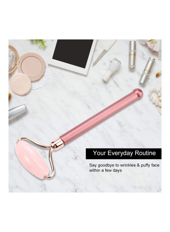 4-Piece Facial Jade Roller And Stone Set Pink - Image 5