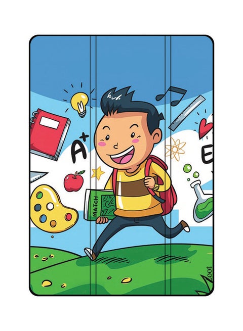 Protective Flip Case Cover For Samsung Galaxy Tab A 10.1-Inch Boy Running To School