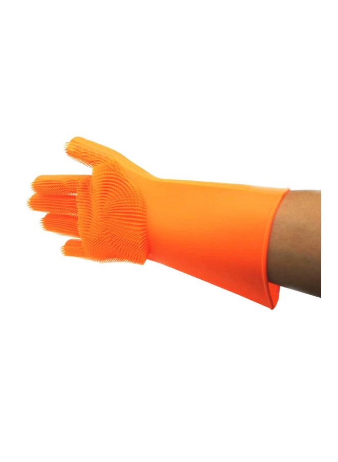زوج قفاز لغسل الأطباق قابل لإعادة الاستخدام برتقالي 36Ã—8Ã—18سم - Image 2