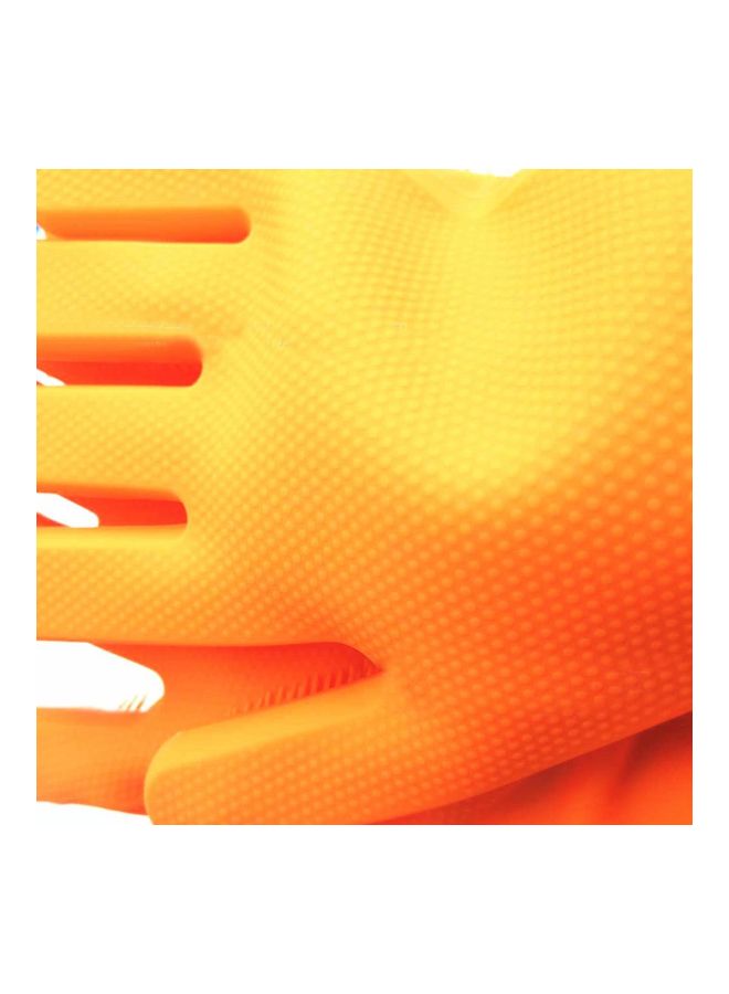 زوج قفاز لغسل الأطباق قابل لإعادة الاستخدام برتقالي 36Ã—8Ã—18سم - Image 3