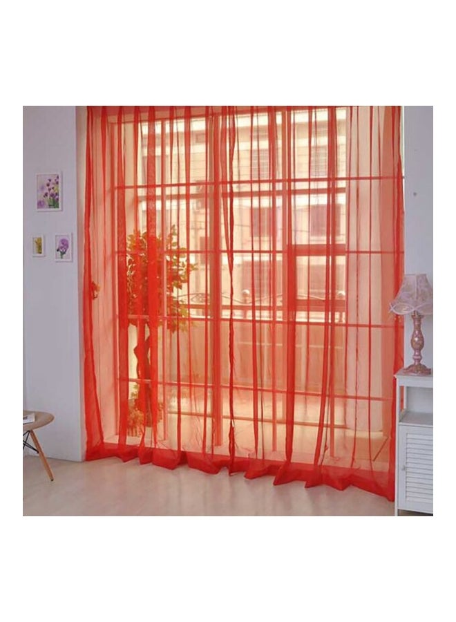 Generic - Sheer Window Curtain Red 200x120cm - Image 1