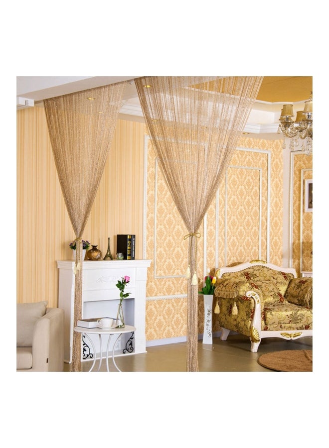 Shiny Tassel Decorative String Curtain Gold/Silver 100x200cm 