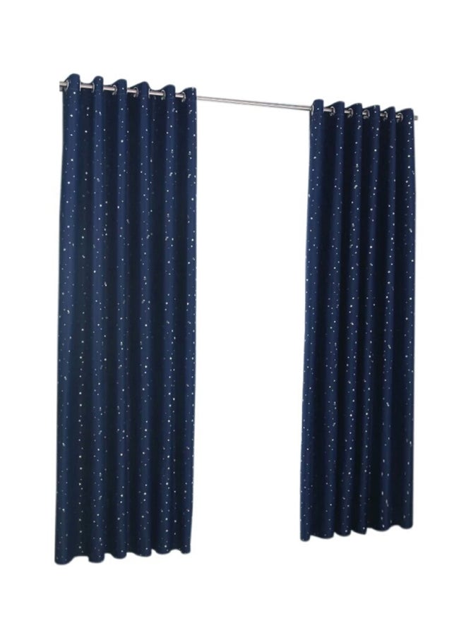 Printed Blackout Curtain Navy Blue 51x40inch