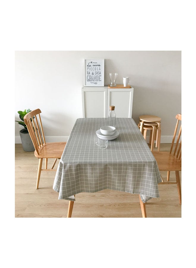 مفرش طاولة بنمط مربعات رمادي / أبيض 35x2x25سم