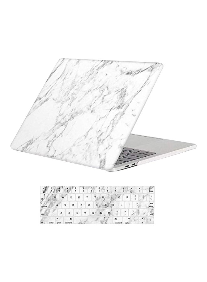 Protective Protective Case Cover With Keyboard Cover For Apple MacBook Air 13/13.3-Inch White/Grey 