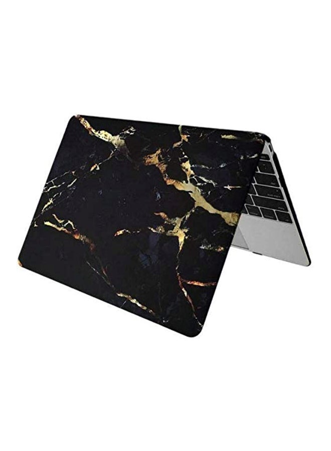 Rubber Coated Case Cover For Apple Macbook Air Black/Gold  - Image 3