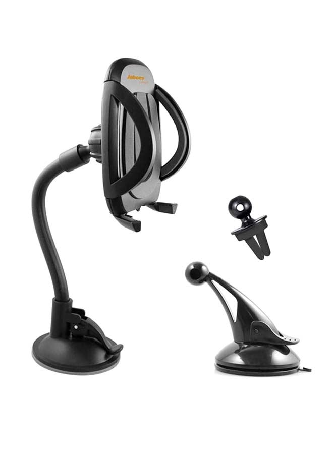 3-In-1 Universal Car Mount For Mobile Phones Black