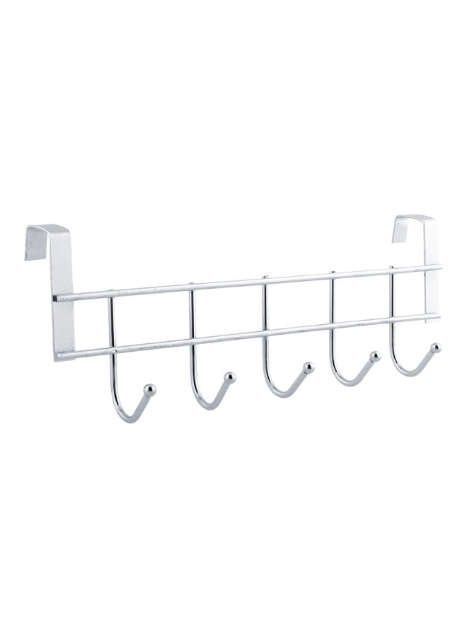 5-Hook Stainless Steel Clothes Hanger Silver  - Image 1
