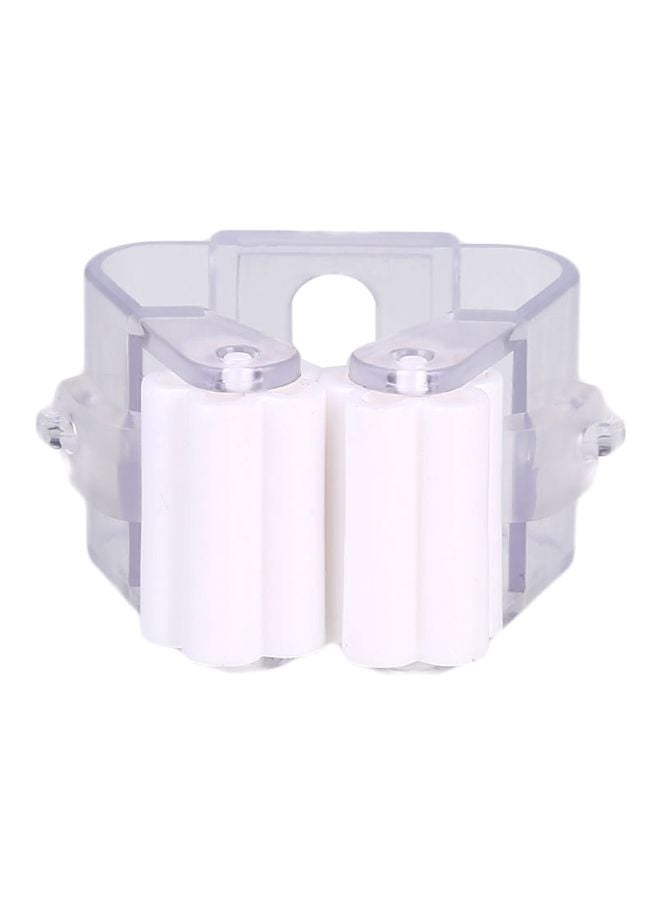 2-Piece Wall Mount Hook Set White/Clear 7x7x5cm 