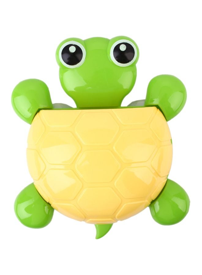 Wall Mount Turtle Shaped Toothbrush Holder Green/Yellow 16.5x14.3x3.5centimeter - Image 1