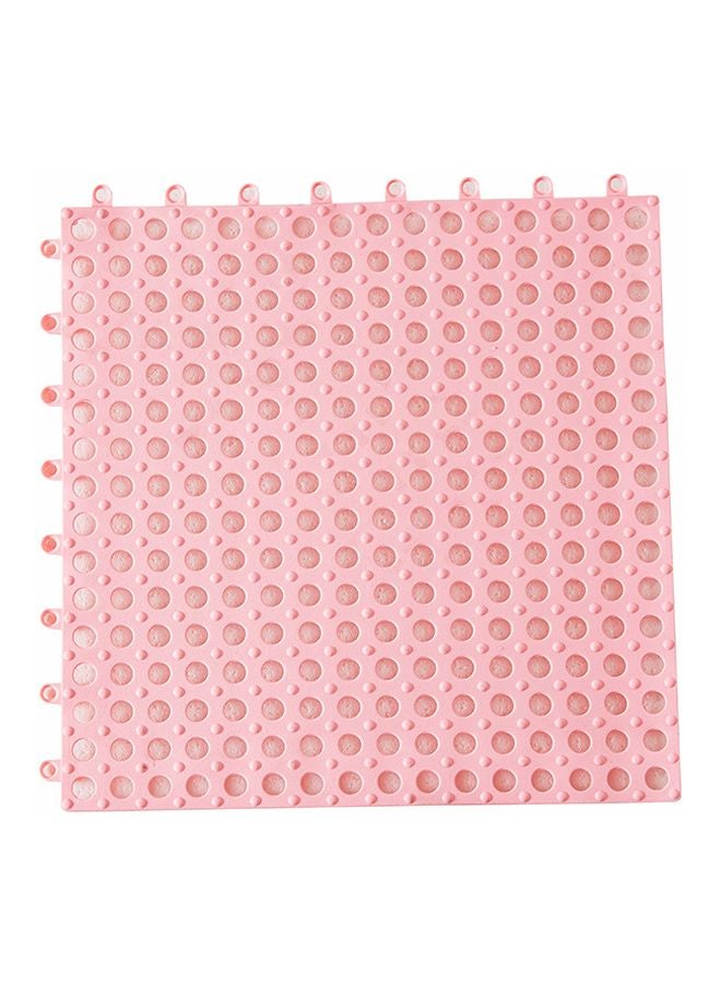 بساط حمام مضاد للانزلاق من البلاستيك وردي 31x31x1سم
