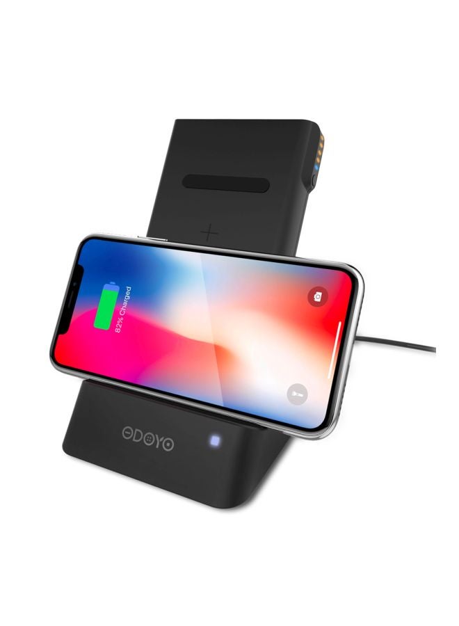 ODOYO - XC25 2in1 Combo Set Qi Enabled Wireless Charging Dock 10W And Portable Battery Pack 6000mAh Black - Image 1