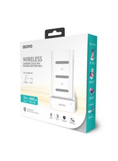 ODOYO XC25 2in1 Combo Set Qi Enabled Wireless Charging Dock 10W And Portable Battery Pack 6000mAh White  - Image 5