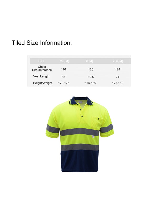 SFVest Reflective Safety T-Shirt Yellow/Navy Blue/Grey 28x22.5x3centimeter  - Image 2