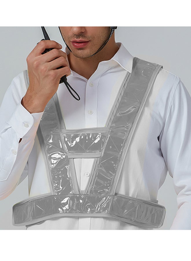 سفست سترة السلامة العاكسة أبيض/أصفر فلورسنت 28x22.5x3سم - Image 2