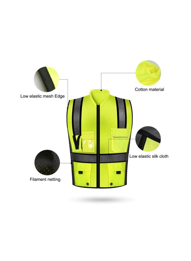 Mesh Reflective Safety Vest Fluorescent Yellow/Black x L - v1563886986/N28422402A_2