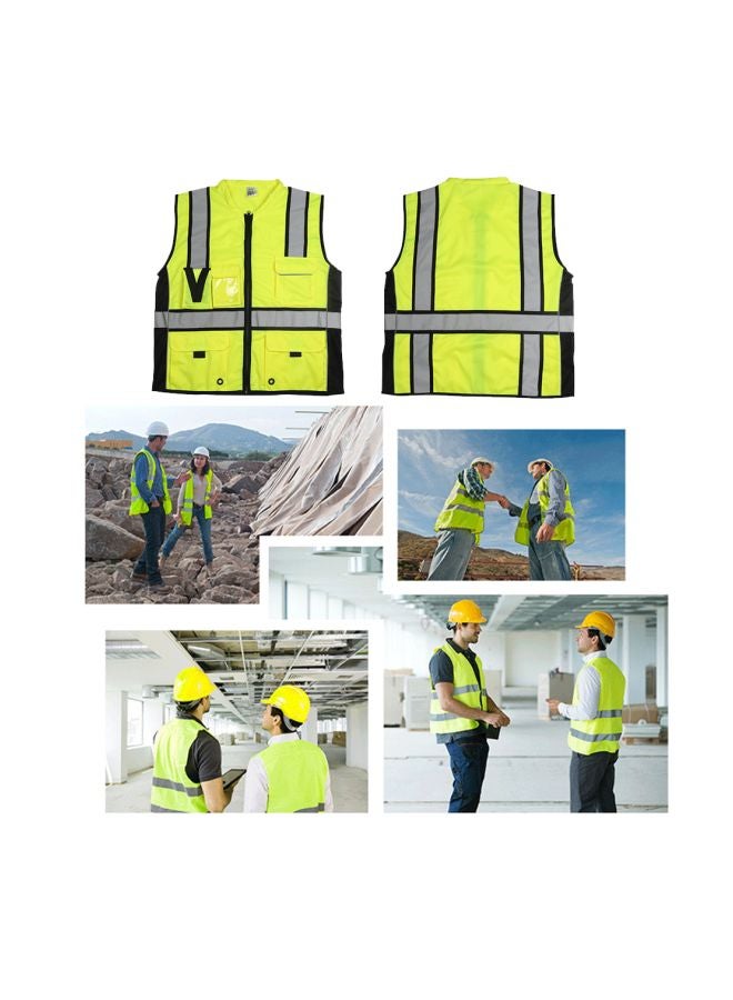 Mesh Reflective Safety Vest Fluorescent Yellow/Black x L - v1563886986/N28422402A_4