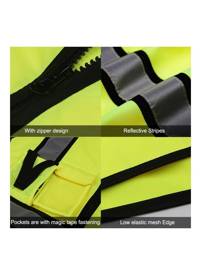 Mesh Reflective Safety Vest Fluorescent Yellow/Black x L - v1563886986/N28422402A_7