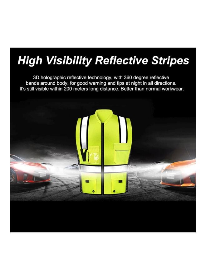 Mesh Reflective Safety Vest Fluorescent Yellow/Black x L - v1563886987/N28422402A_6