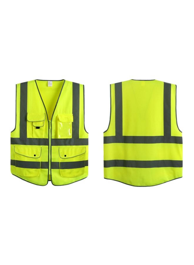 Reflective Safety Vest Fluorescent Yellow/Grey M - Image 4