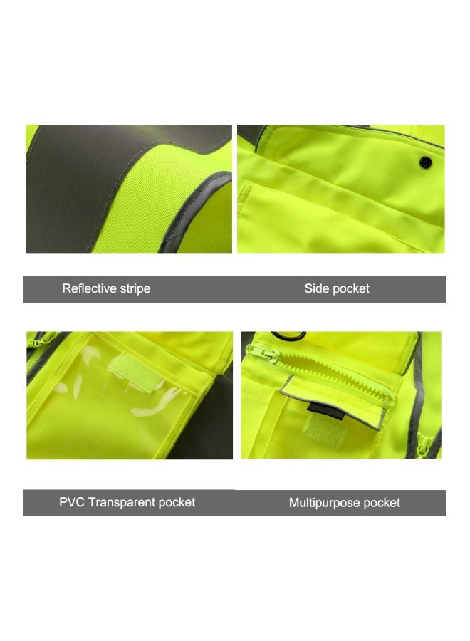 Reflective Safety Vest Fluorescent Yellow/Grey M - Image 3