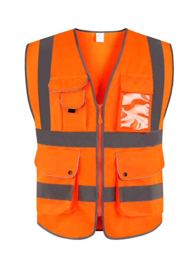 Reflective Safety Vest Fluorescent Red/Grey S  - Image 1