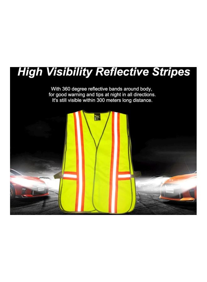 Reflective Safety Vest Fluorescent Yellow/Red/Grey L - Image 3