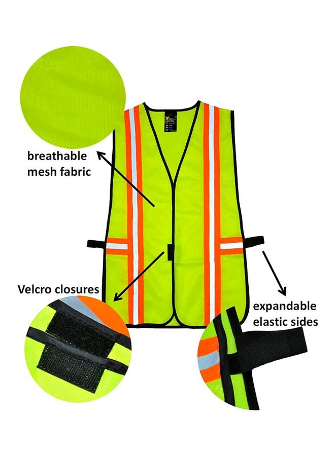 Reflective Safety Vest Fluorescent Yellow/Red/Grey L - Image 4